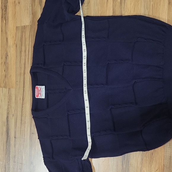 INTERKNIT AUSTRALIA Vintage Superwash Wool Navy Heavy Duty Outdoor Sweater - Picture 8 of 10